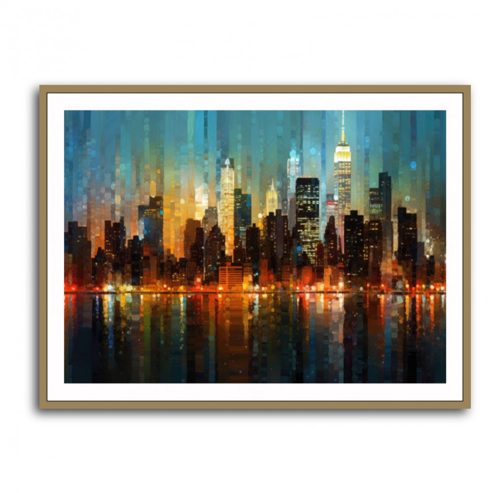 Abstract City Night Skyline