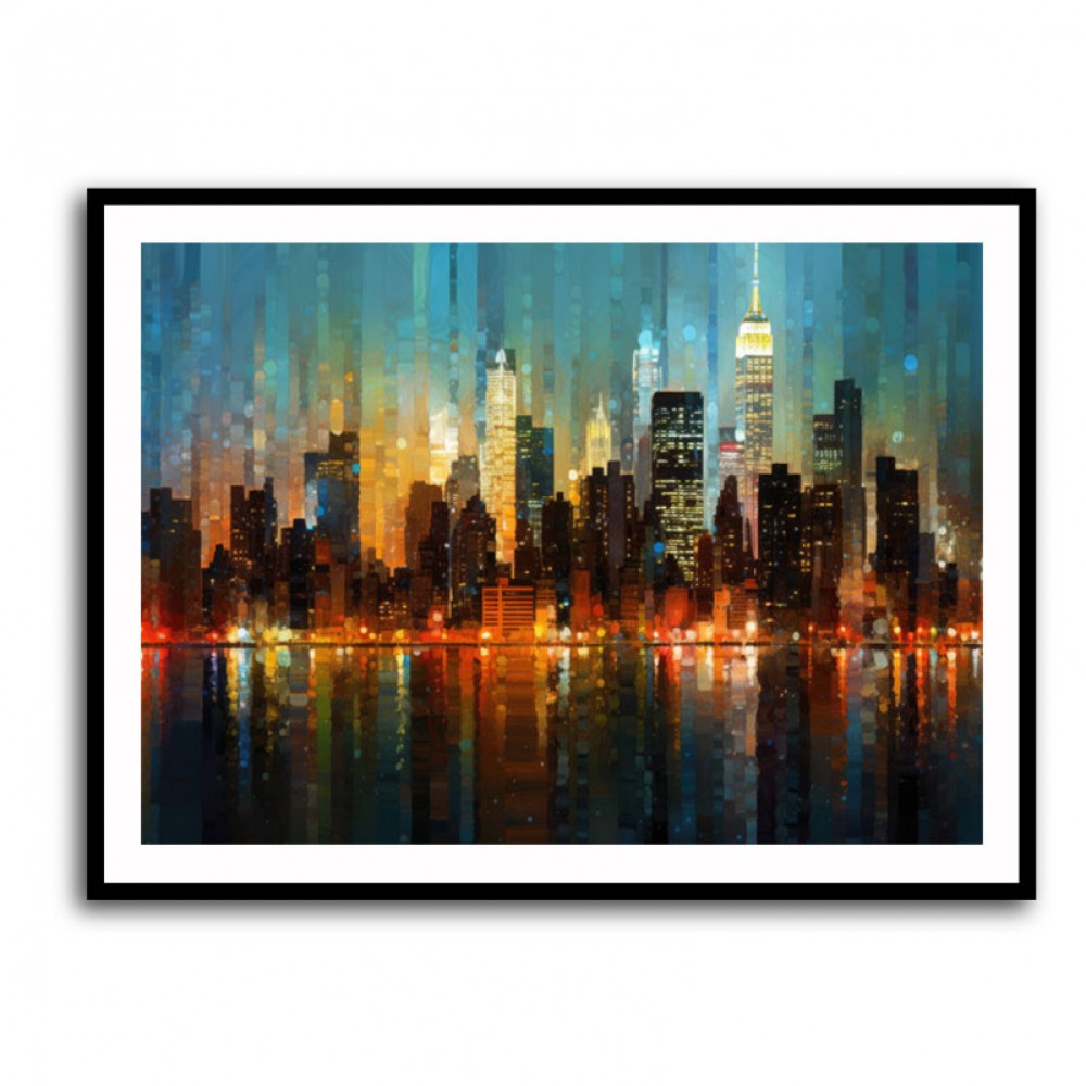 Abstract City Night Skyline