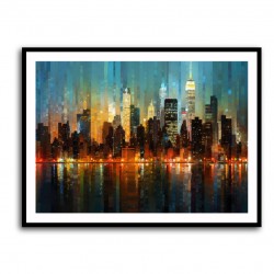 Abstract City Night Skyline