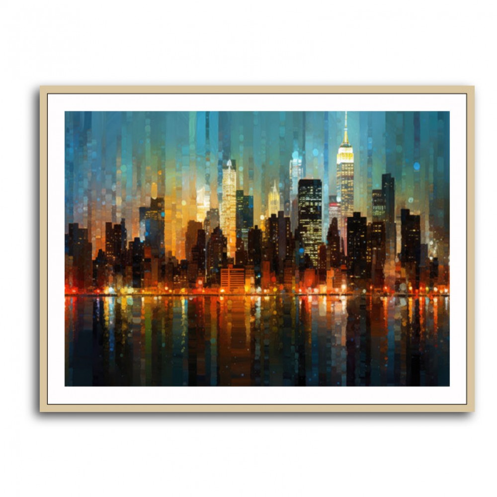 Abstract City Night Skyline