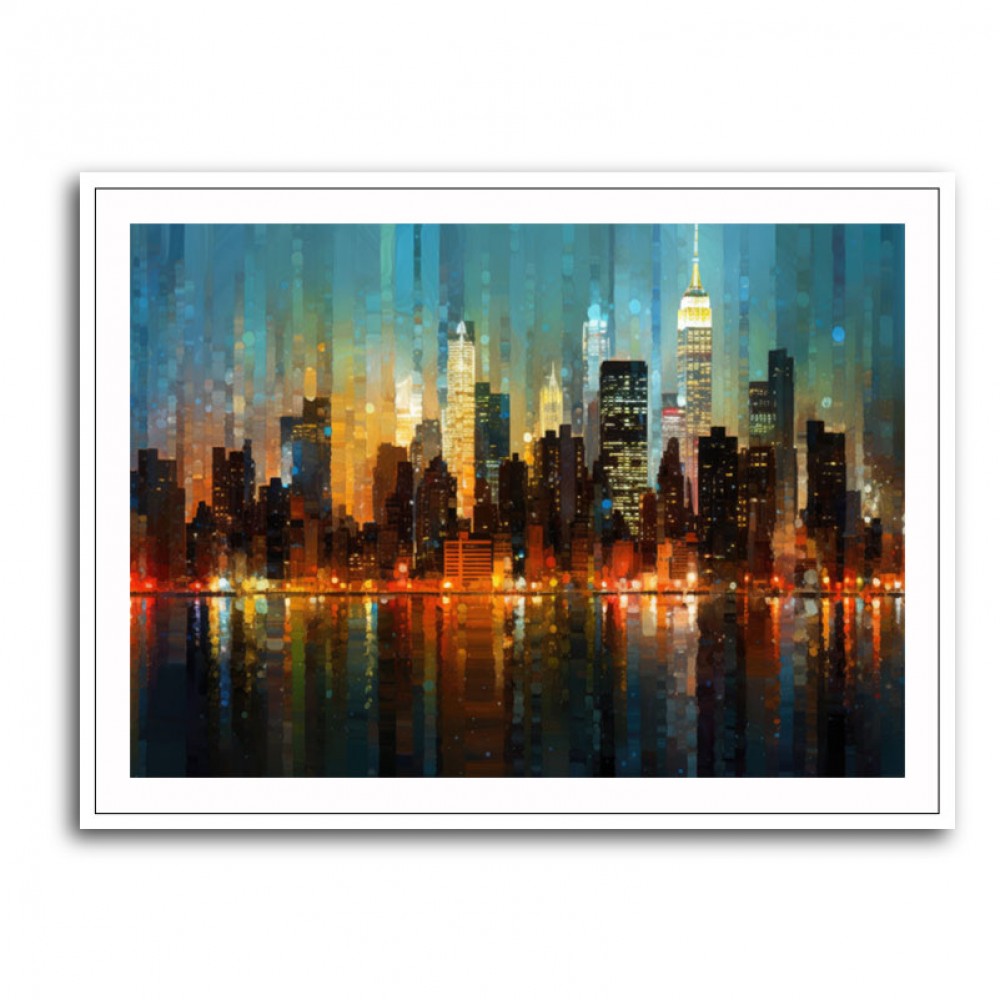 Abstract City Night Skyline