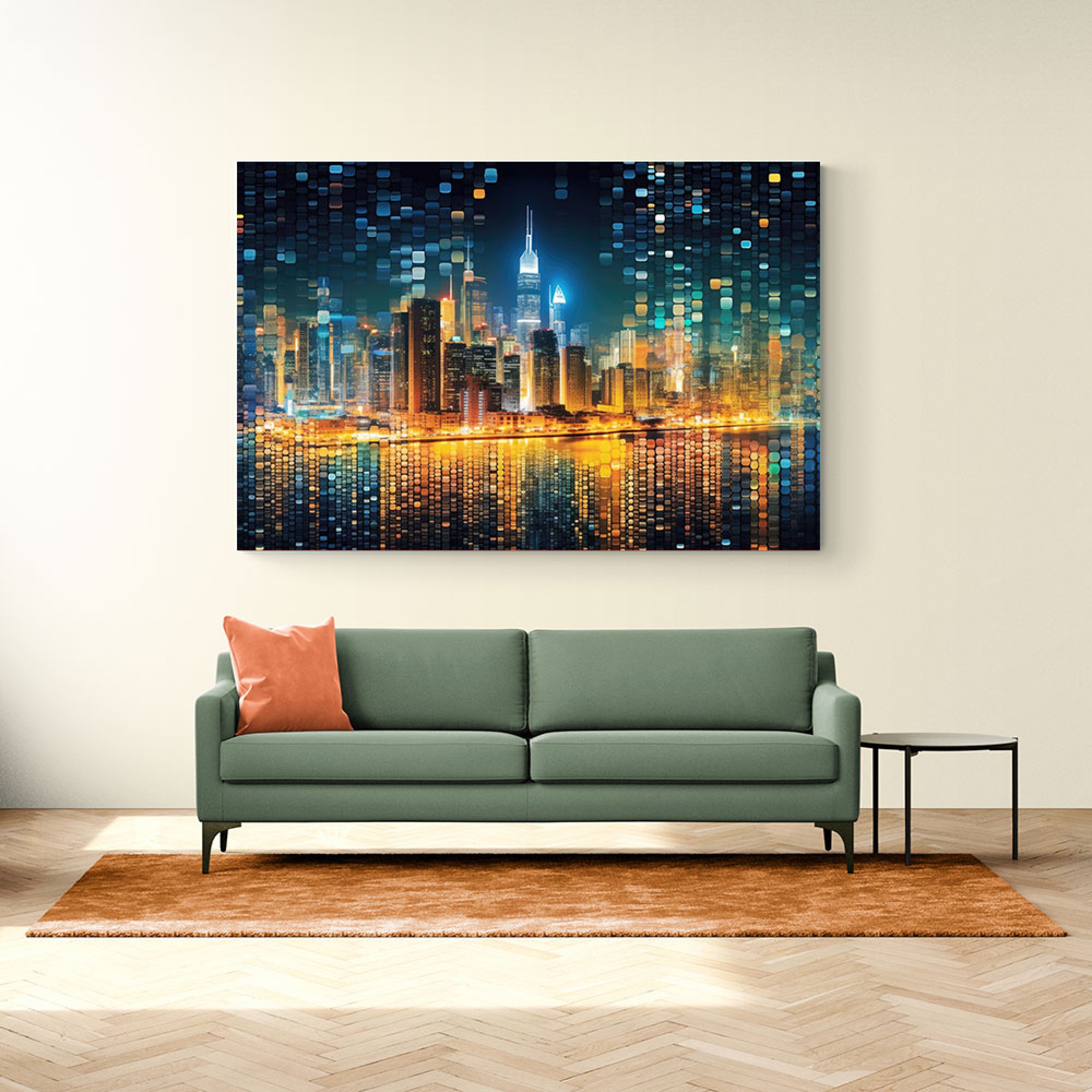 Night Lights Abstract Skyline Wall Art