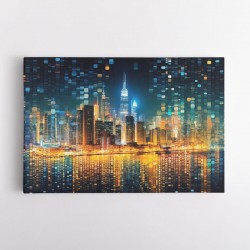 Night Lights Abstract Skyline Wall Art