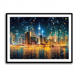 Night Lights Abstract Skyline Wall Art