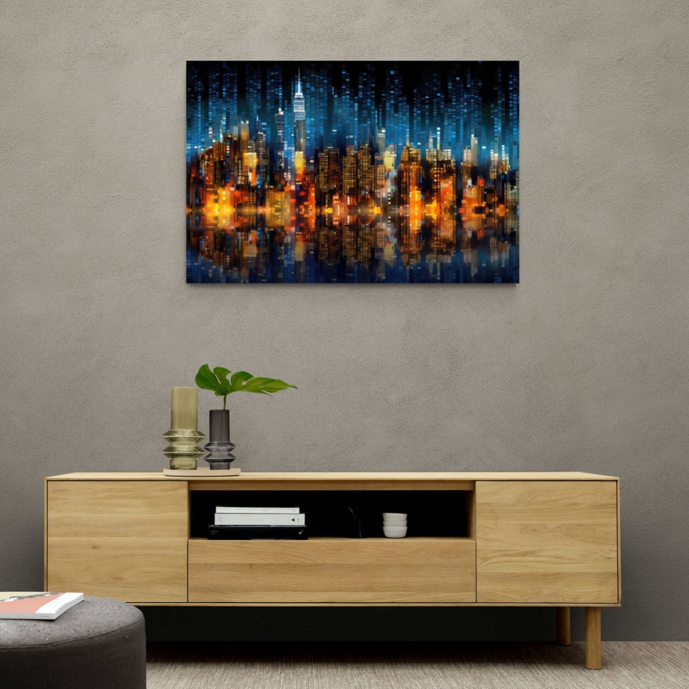 City Of Lights Abstract 2 Skyline Wall Art