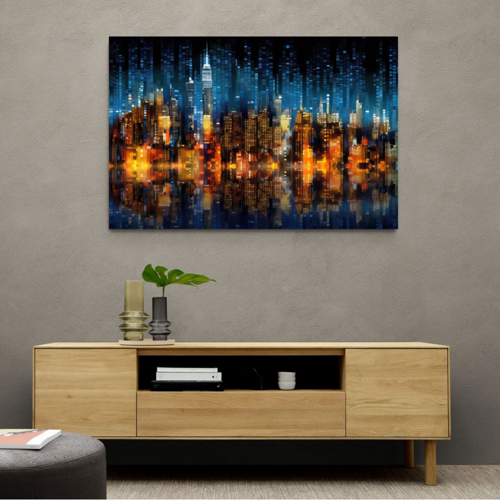 City Of Lights Abstract 2 Skyline Wall Art