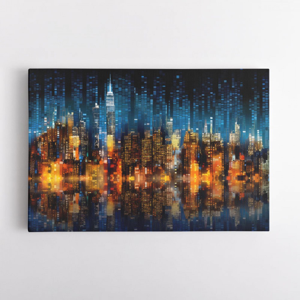 City Of Lights Abstract 2 Skyline Wall Art