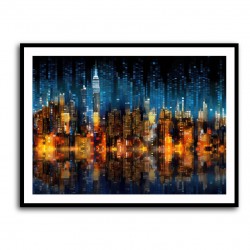 City Of Lights Abstract 2 Skyline Wall Art