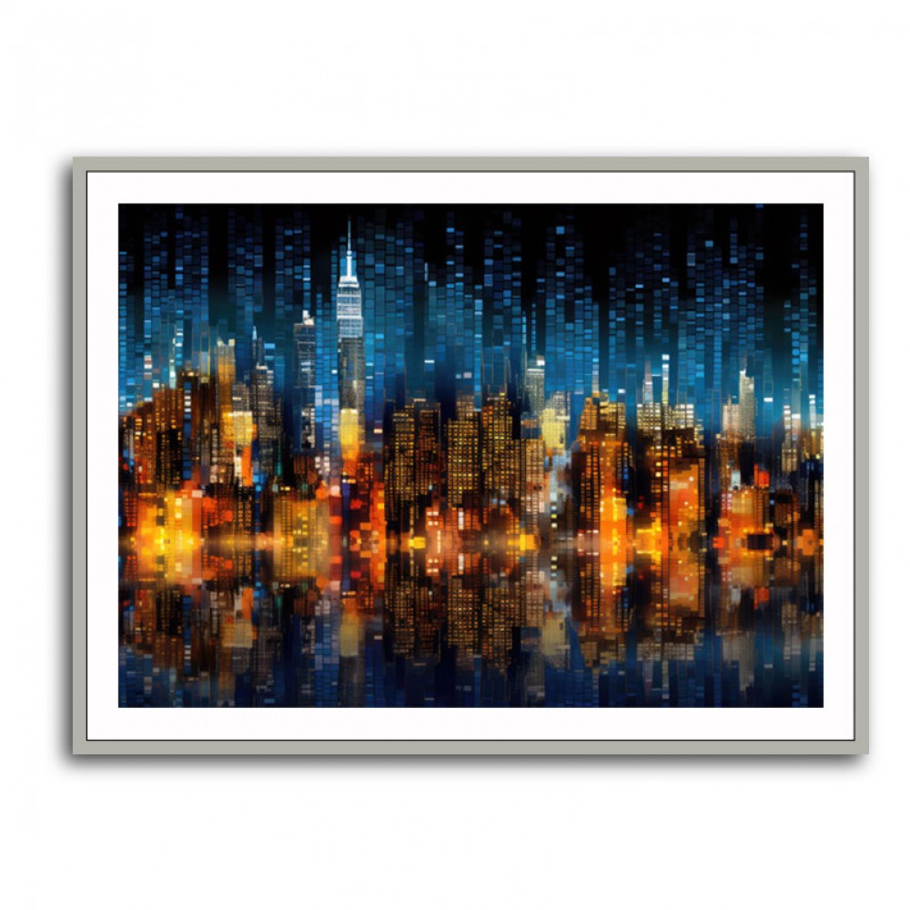 City Of Lights Abstract 2 Skyline Wall Art