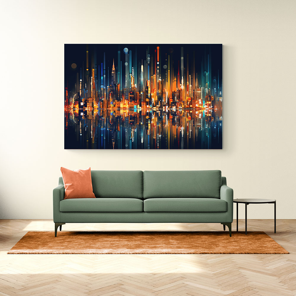 City Of Lights Abstract Skyline Wall Art