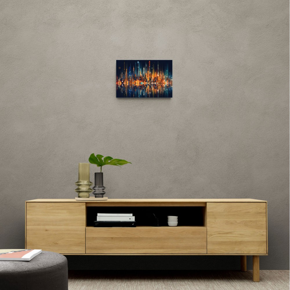 City Of Lights Abstract Skyline Wall Art