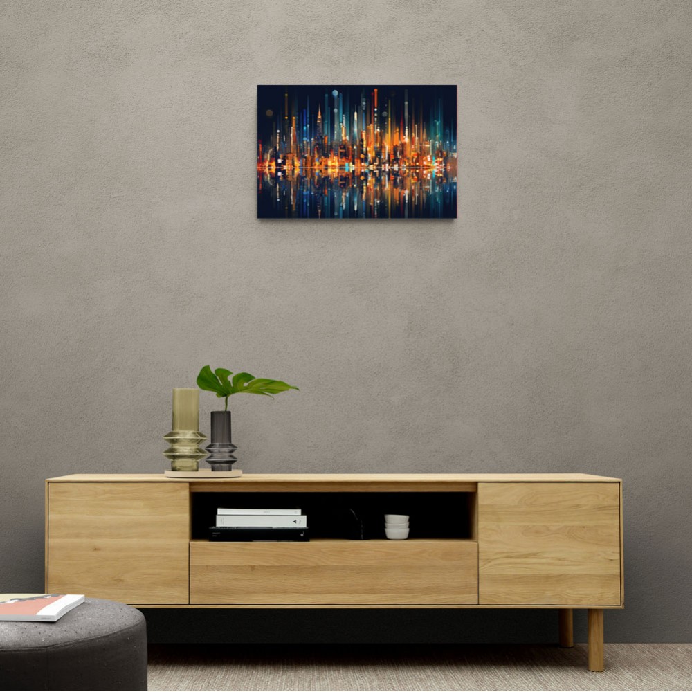City Of Lights Abstract Skyline Wall Art