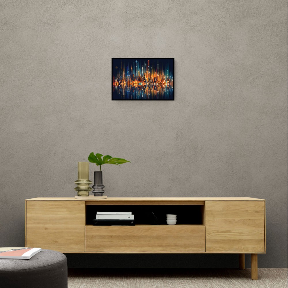 City Of Lights Abstract Skyline Wall Art