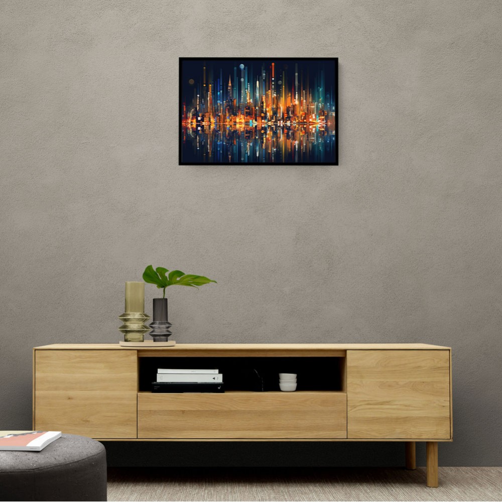 City Of Lights Abstract Skyline Wall Art