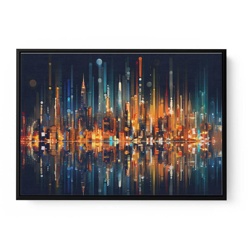 City Of Lights Abstract Skyline Wall Art