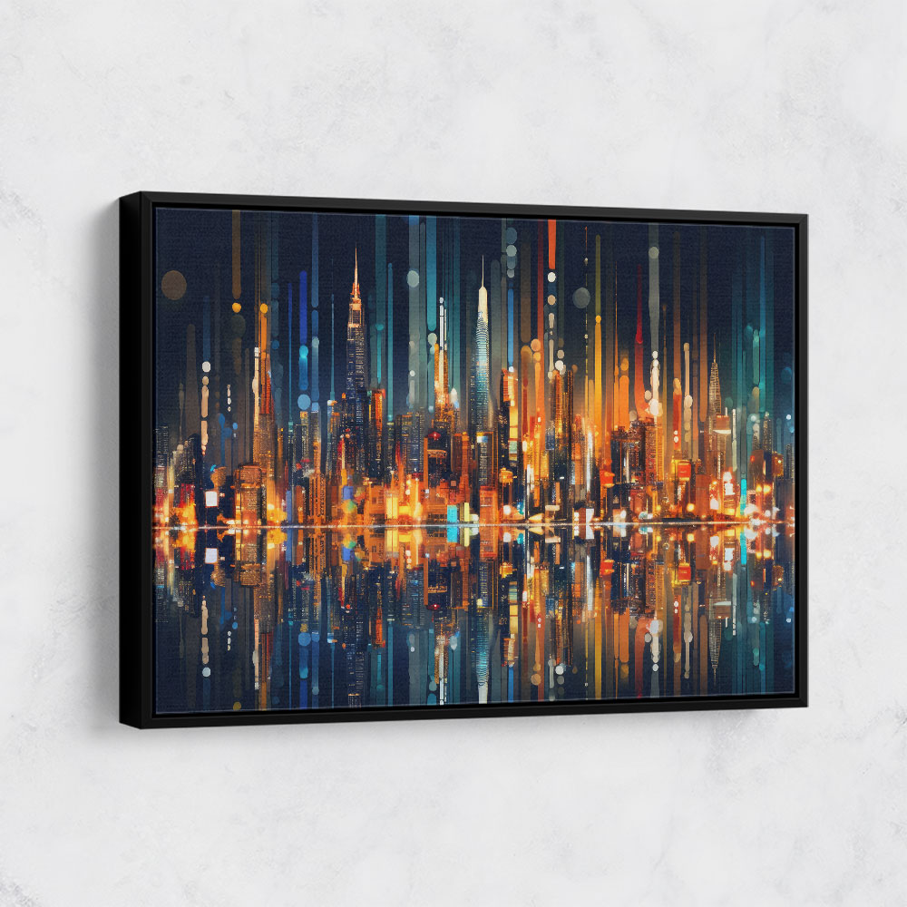 City Of Lights Abstract Skyline Wall Art