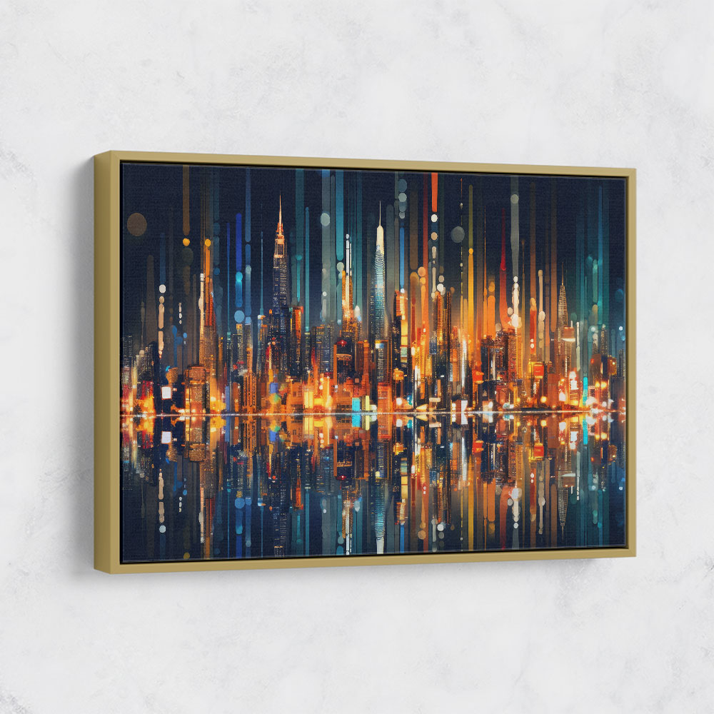 City Of Lights Abstract Skyline Wall Art