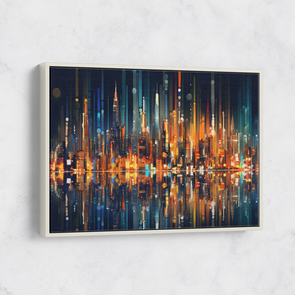 City Of Lights Abstract Skyline Wall Art