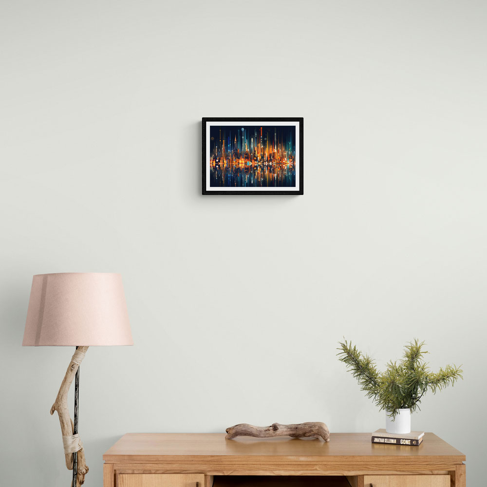 City Of Lights Abstract Skyline Wall Art