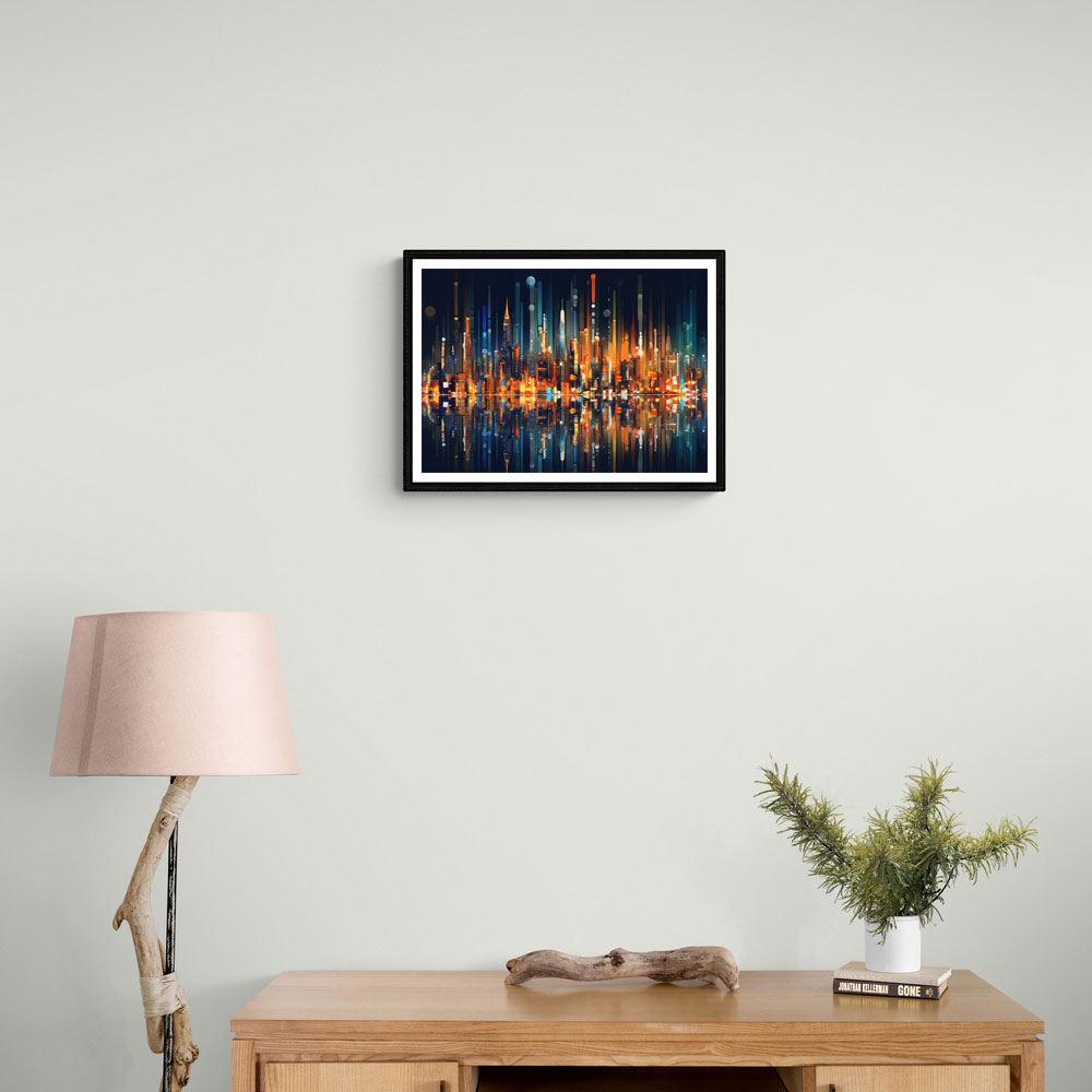 City Of Lights Abstract Skyline Wall Art