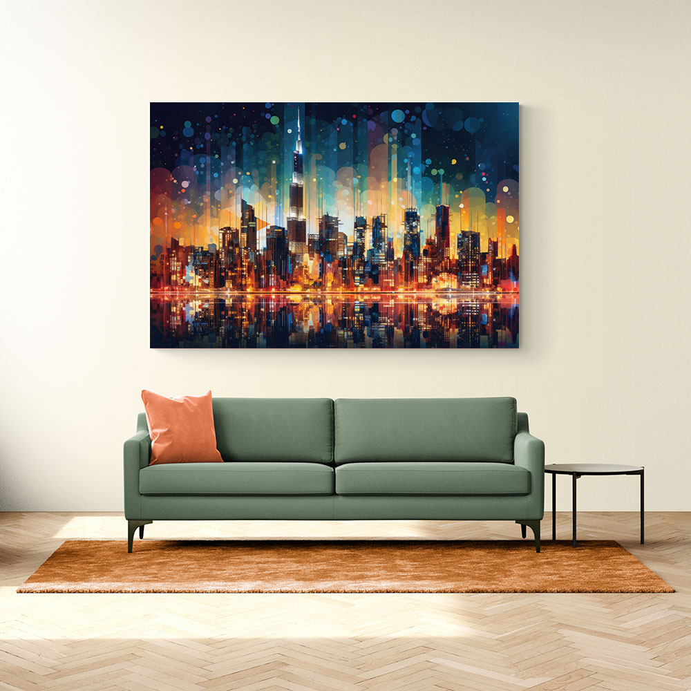 Dubai City Lights Skyline Wall Art