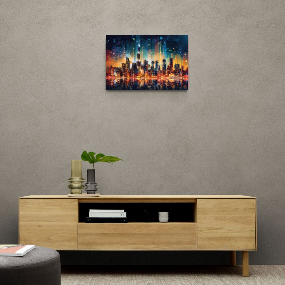 Dubai City Lights Skyline Wall Art