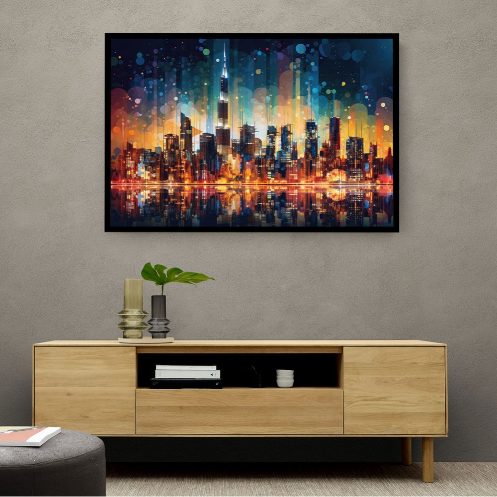 Dubai City Lights Skyline Wall Art