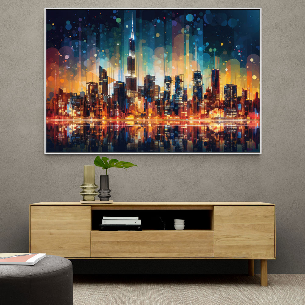 Dubai City Lights Skyline Wall Art