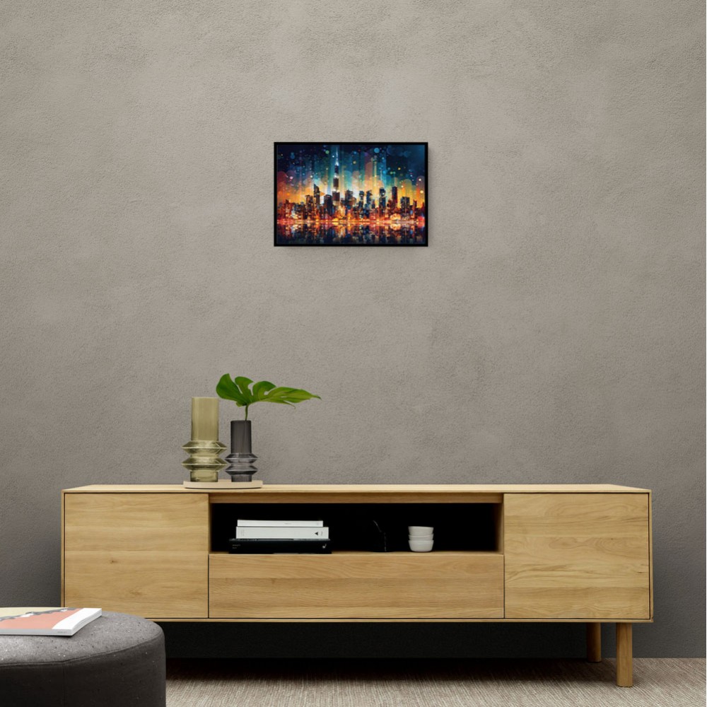 Dubai City Lights Skyline Wall Art