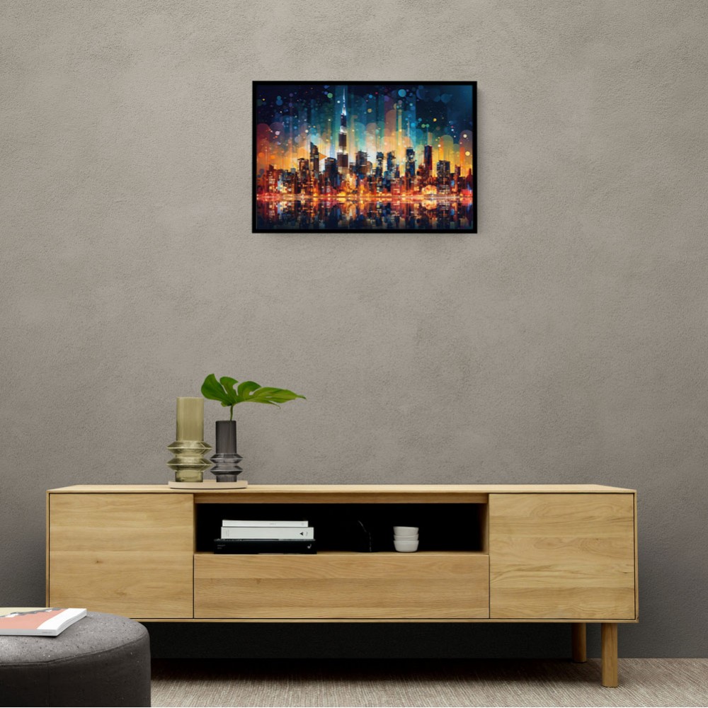 Dubai City Lights Skyline Wall Art