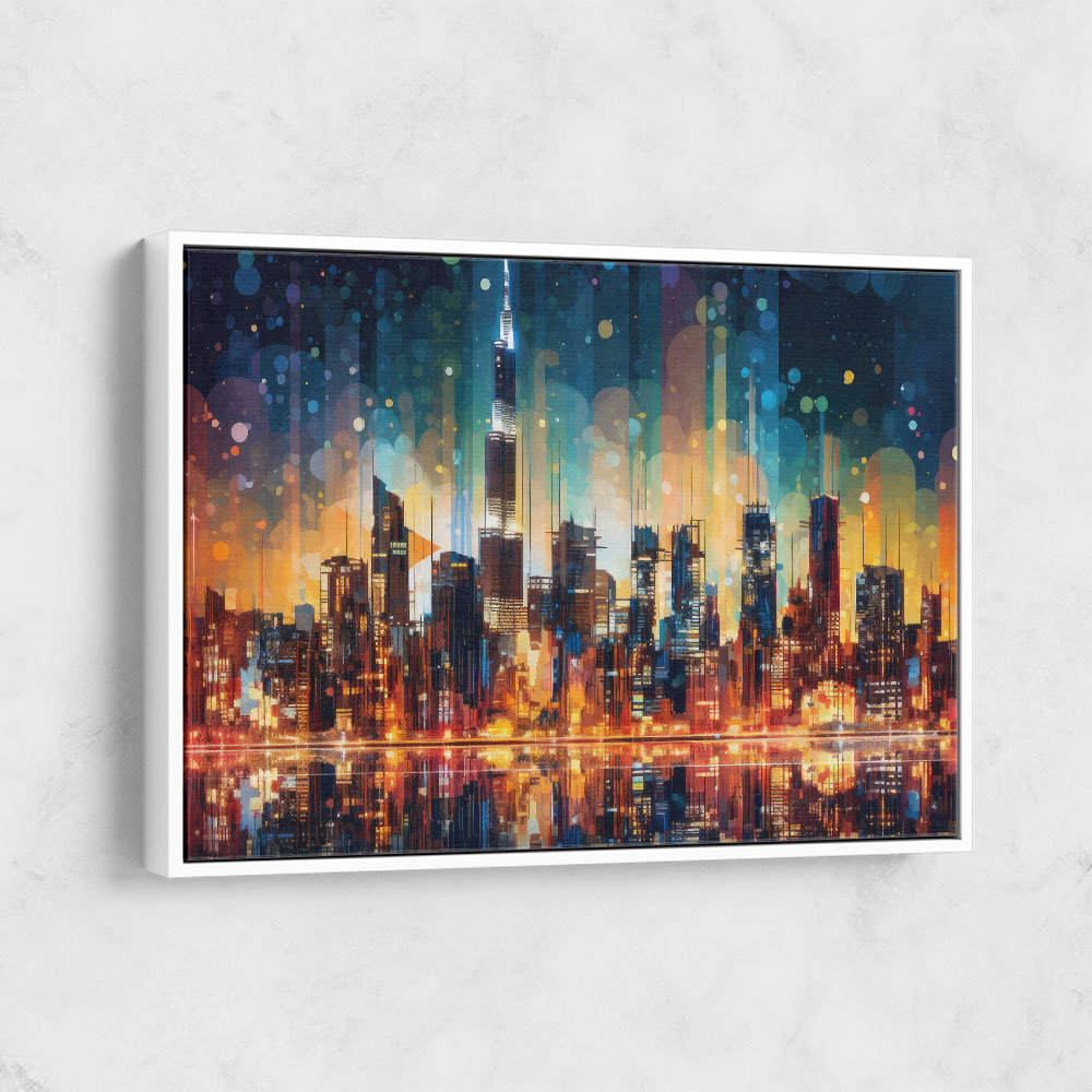 Dubai City Lights Skyline Wall Art