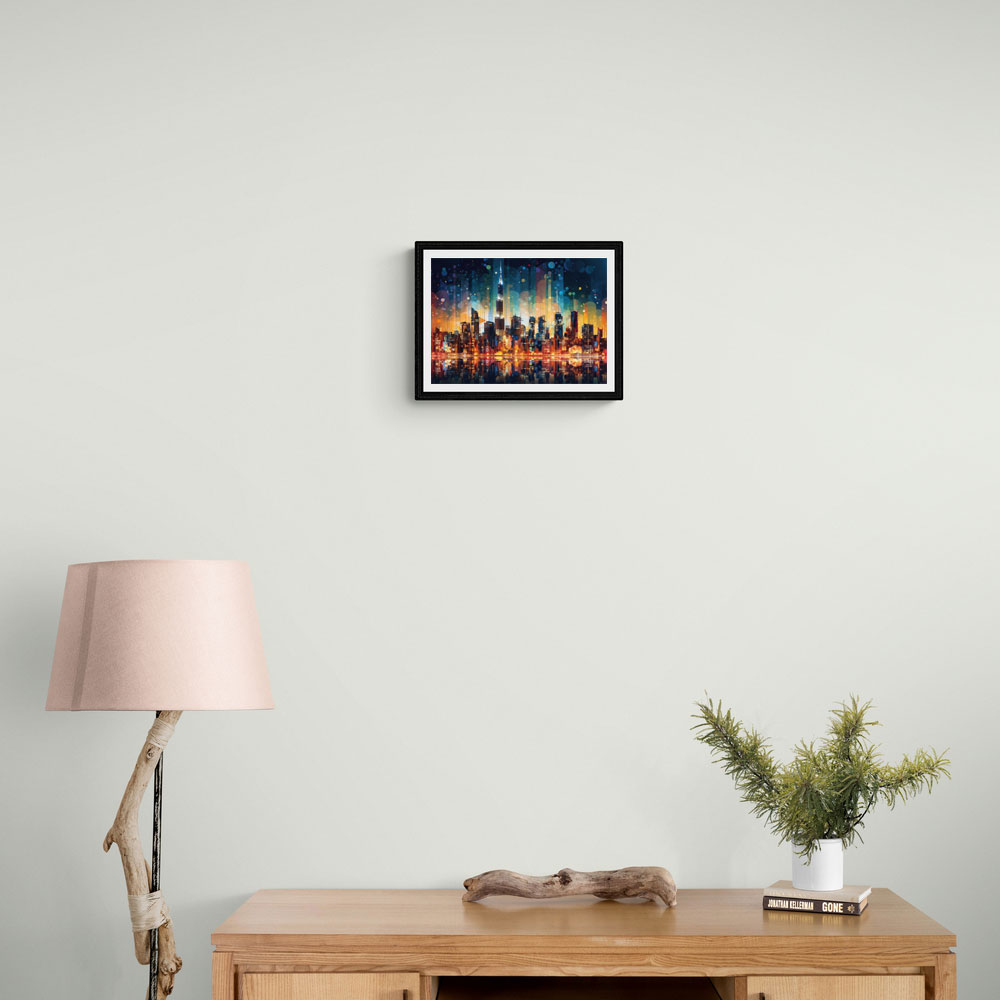 Dubai City Lights Skyline Wall Art