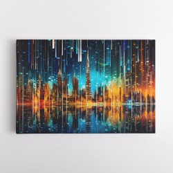Dubai Skyline City Of Lights Wall Art