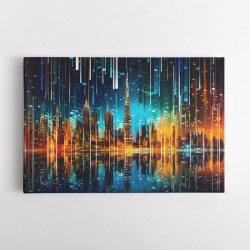 Dubai Skyline City Of Lights Wall Art