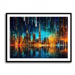 Dubai Skyline City Of Lights Wall Art