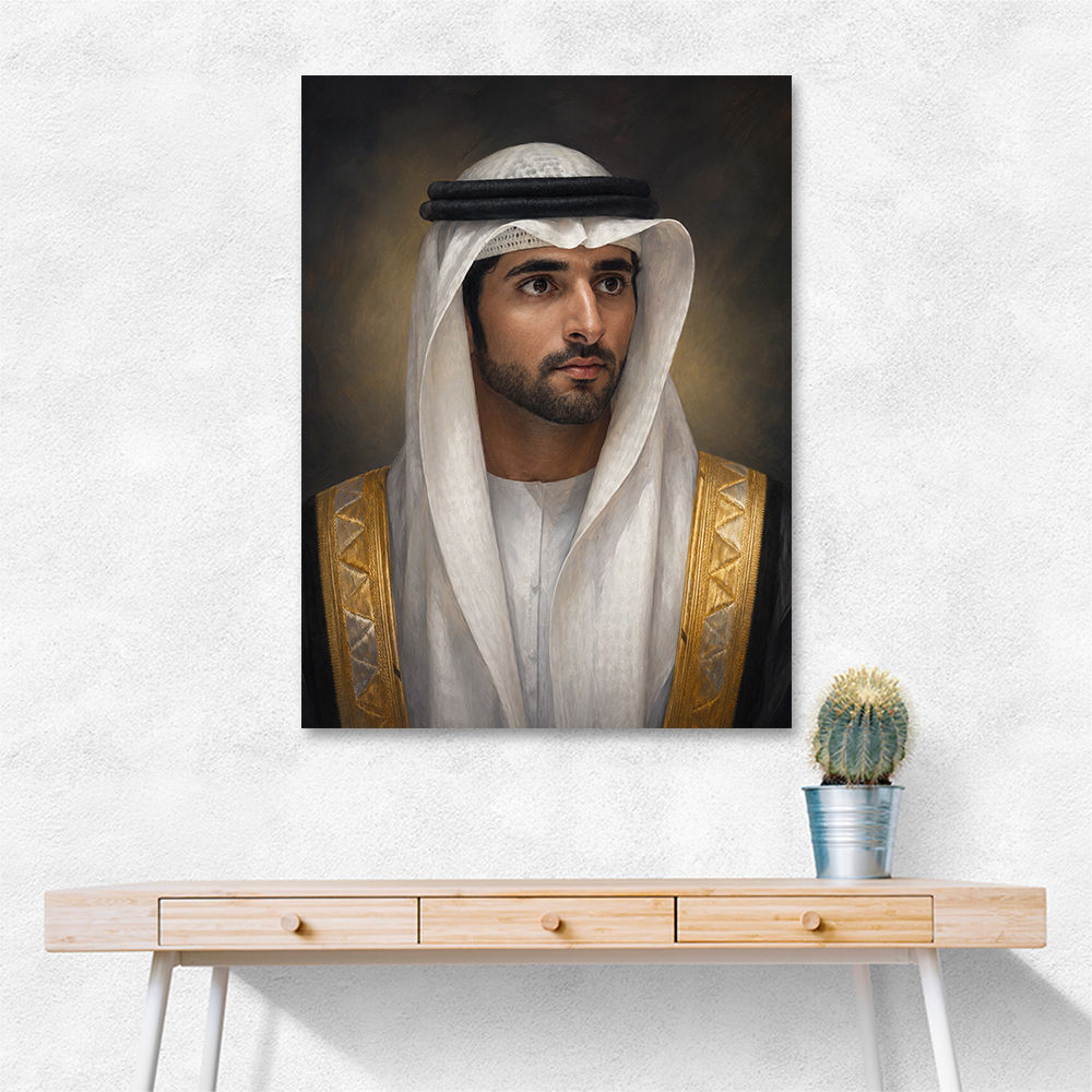 Sheikh Hamdan bin Mohammed bin Rashid Al Maktoum Classic Royal Portrait
