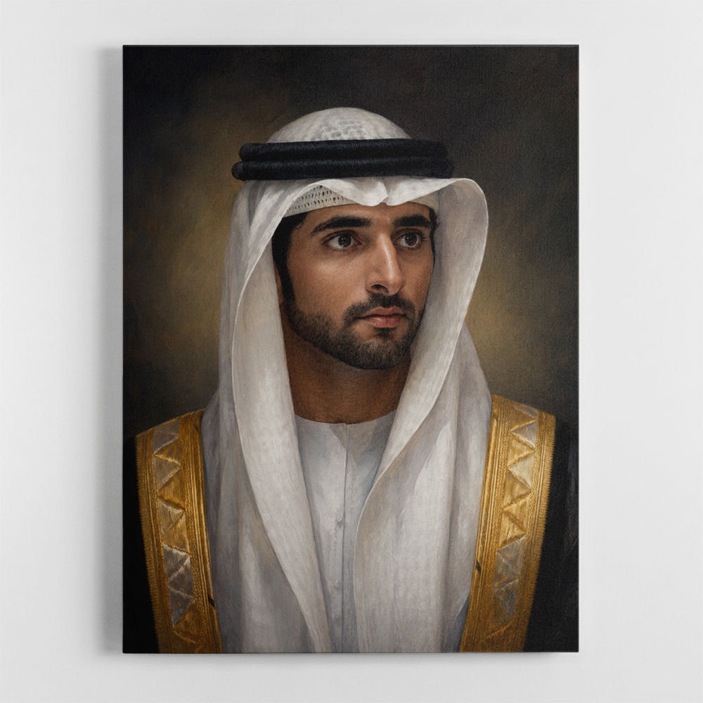 Sheikh Hamdan bin Mohammed bin Rashid Al Maktoum Classic Royal Portrait