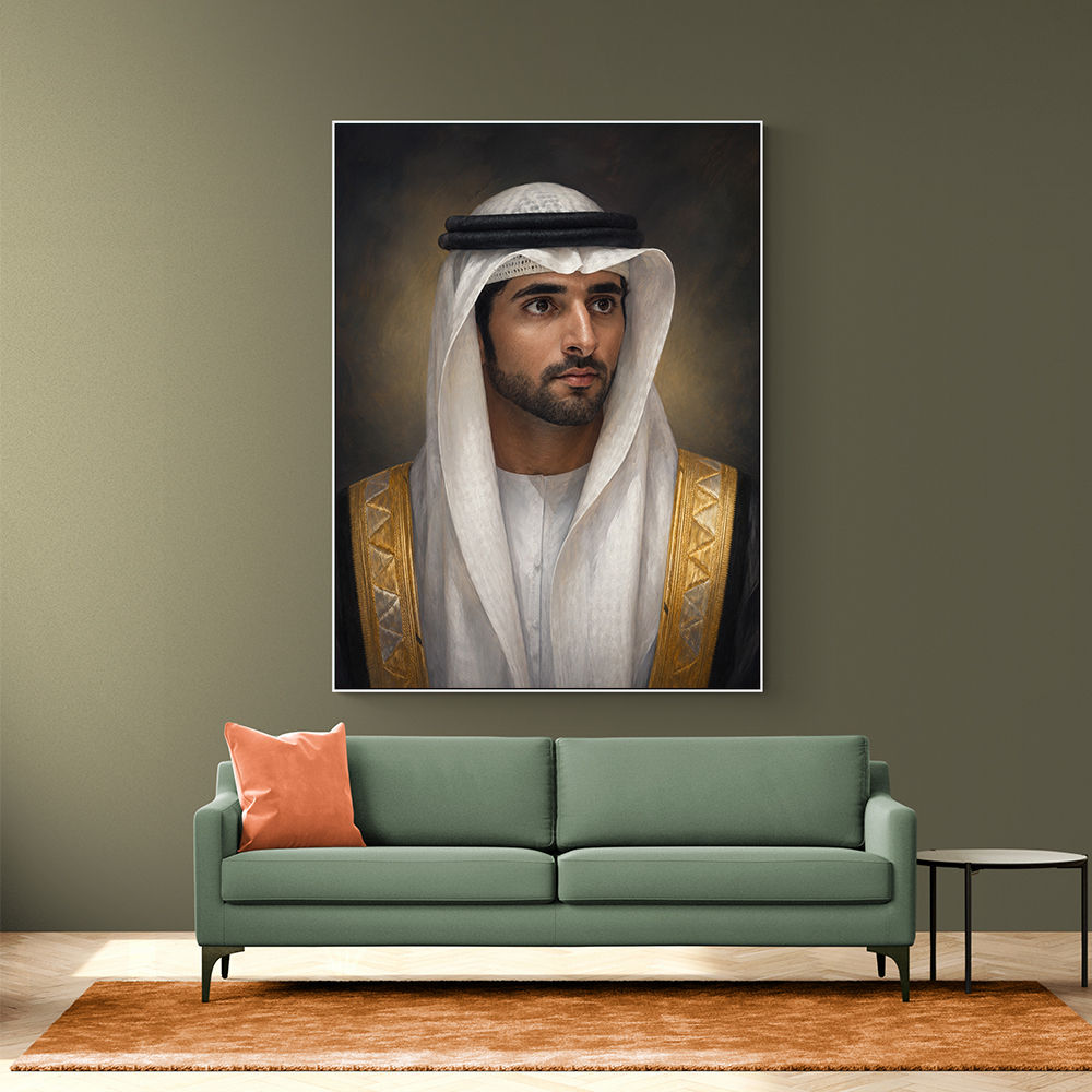 Sheikh Hamdan bin Mohammed bin Rashid Al Maktoum Classic Royal Portrait