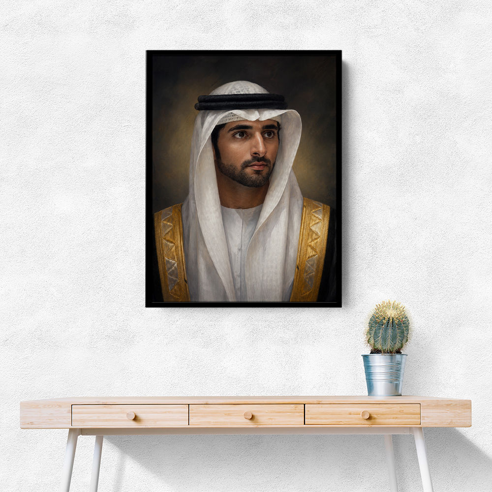 Sheikh Hamdan bin Mohammed bin Rashid Al Maktoum Classic Royal Portrait