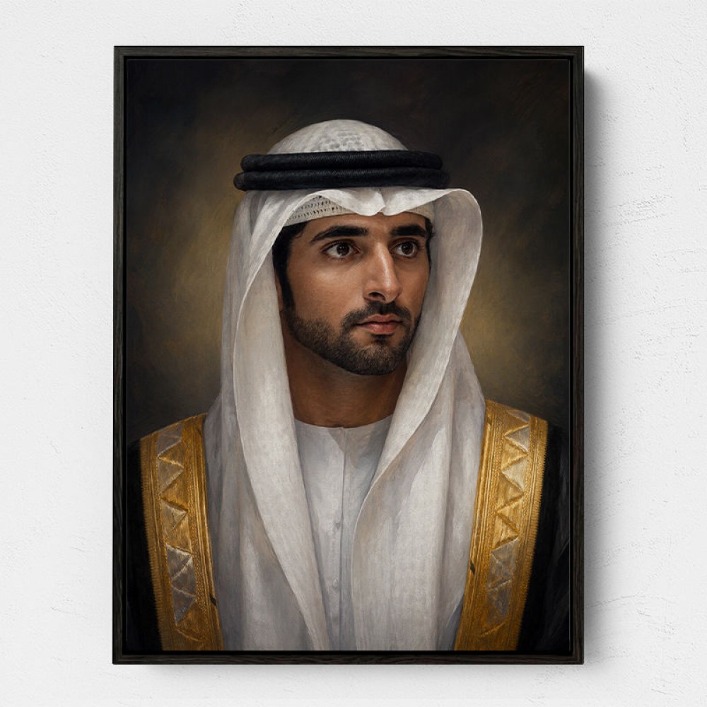 Sheikh Hamdan bin Mohammed bin Rashid Al Maktoum Classic Royal Portrait
