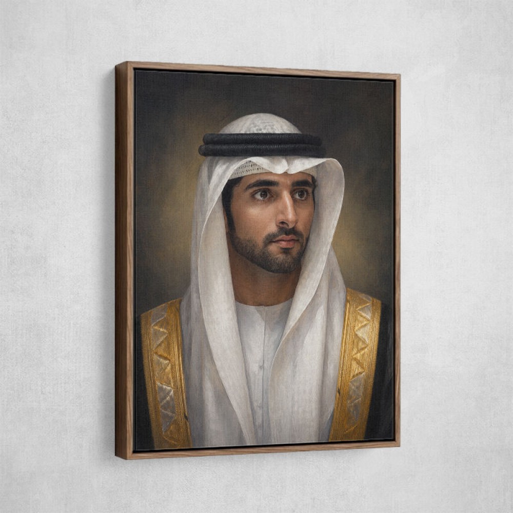Sheikh Hamdan bin Mohammed bin Rashid Al Maktoum Classic Royal Portrait