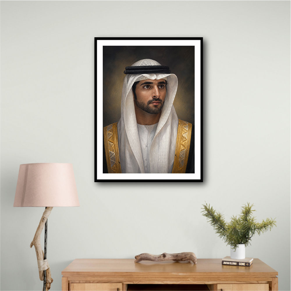 Sheikh Hamdan bin Mohammed bin Rashid Al Maktoum Classic Royal Portrait