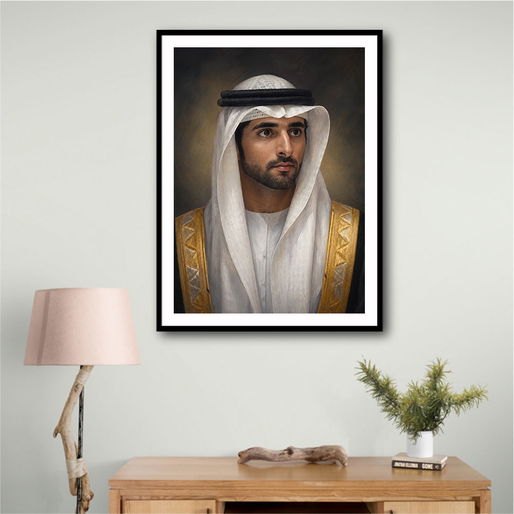 Sheikh Hamdan bin Mohammed bin Rashid Al Maktoum Classic Royal Portrait