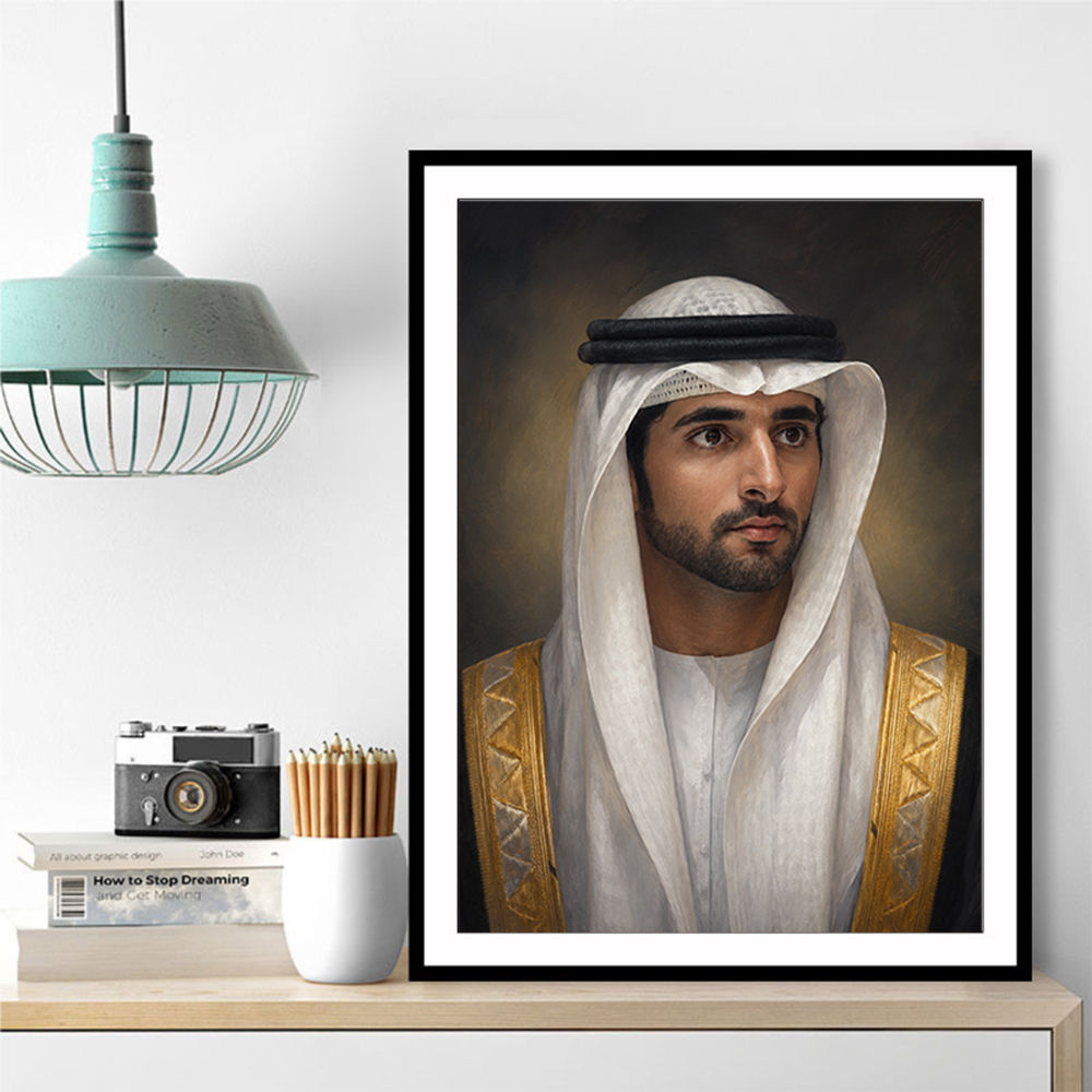 Sheikh Hamdan bin Mohammed bin Rashid Al Maktoum Classic Royal Portrait