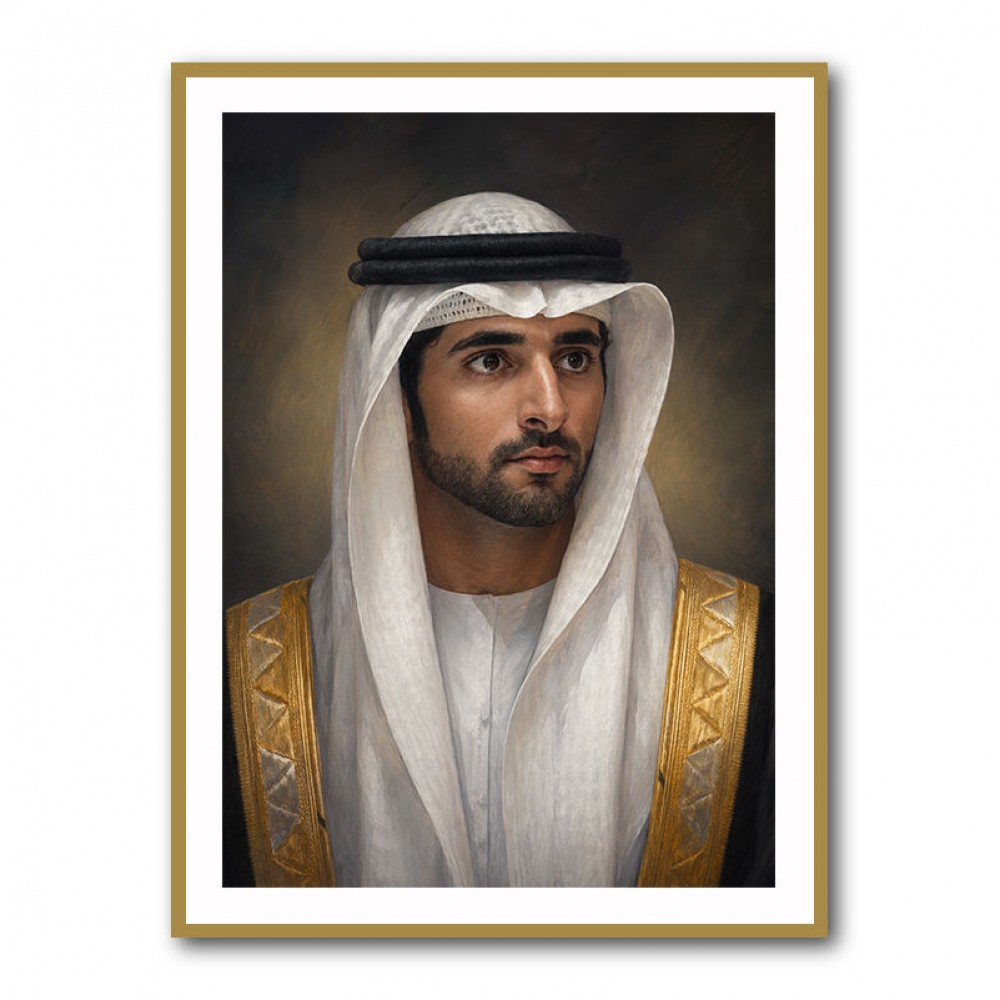 Sheikh Hamdan bin Mohammed bin Rashid Al Maktoum Classic Royal Portrait
