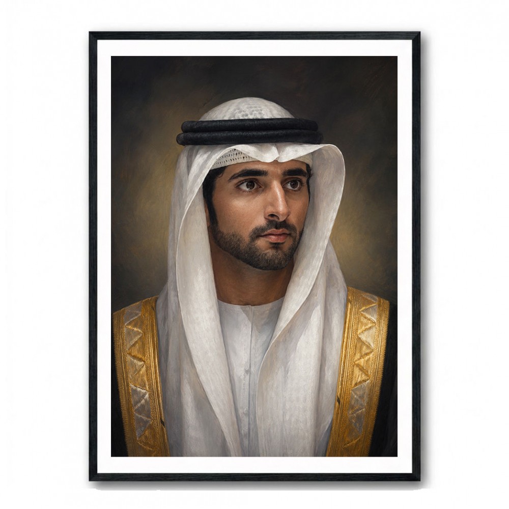 Sheikh Hamdan bin Mohammed bin Rashid Al Maktoum Classic Royal Portrait