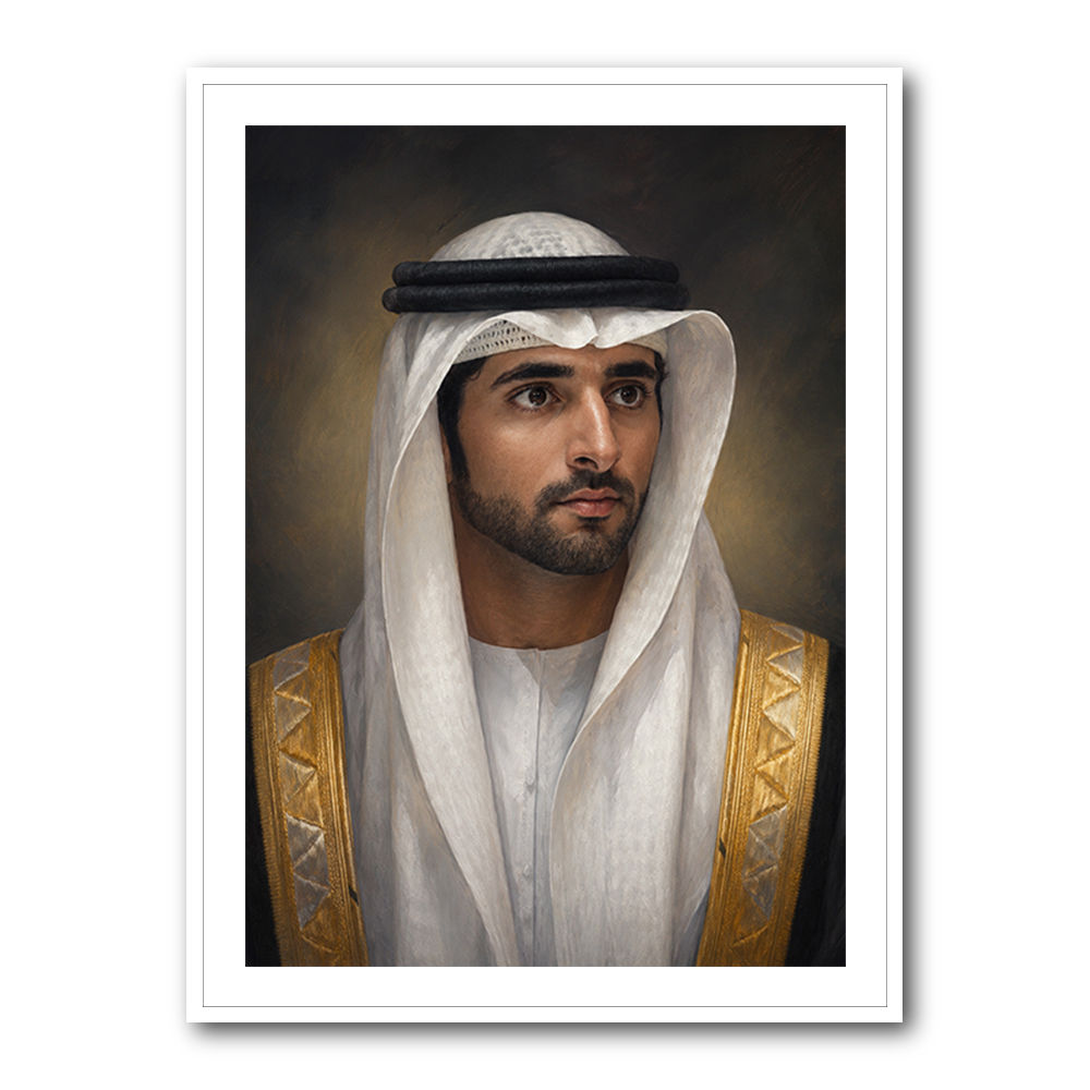 Sheikh Hamdan bin Mohammed bin Rashid Al Maktoum Classic Royal Portrait