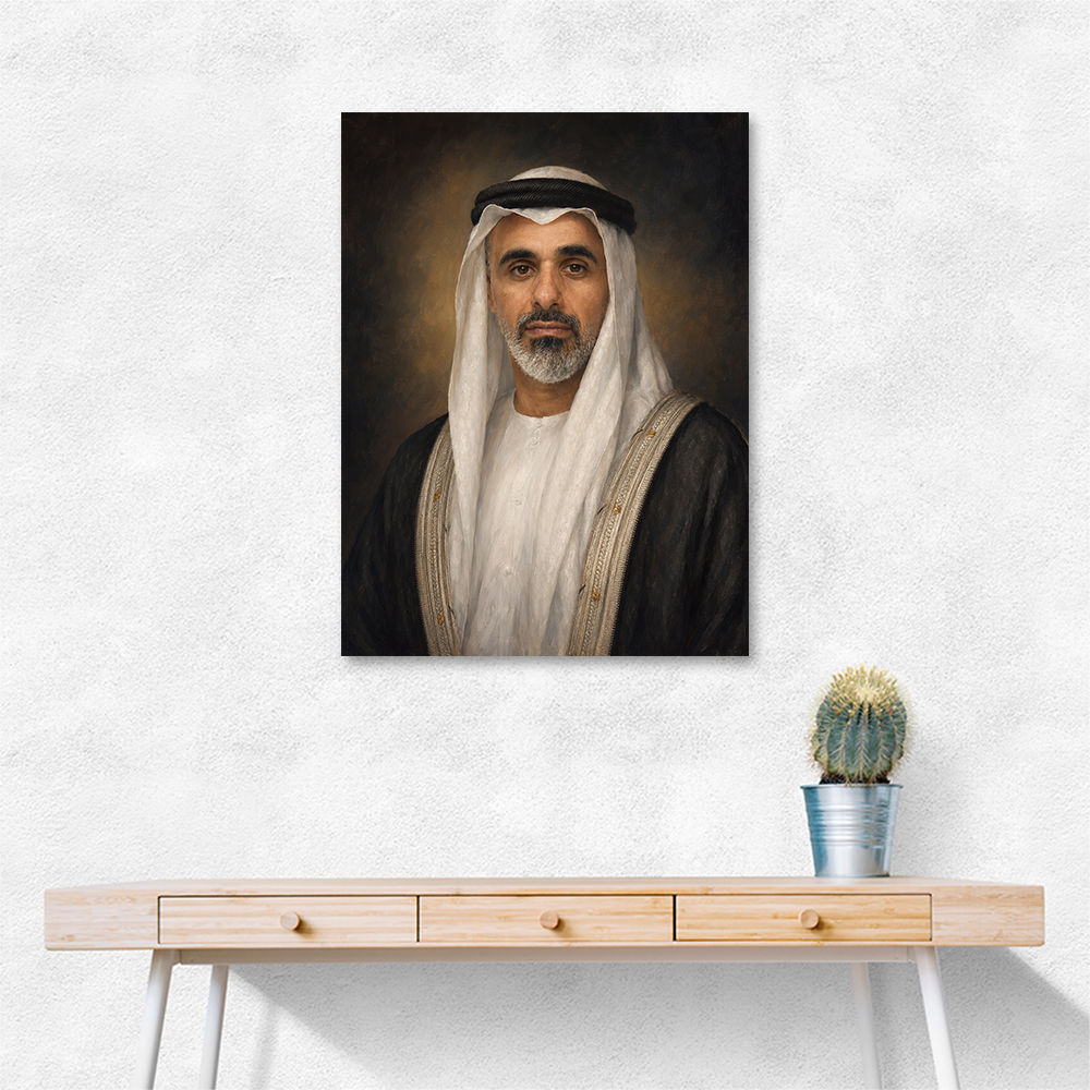 Sheikh Khaled bin Mohamed bin Zayed Al Nahyan Classic Royal Portrait