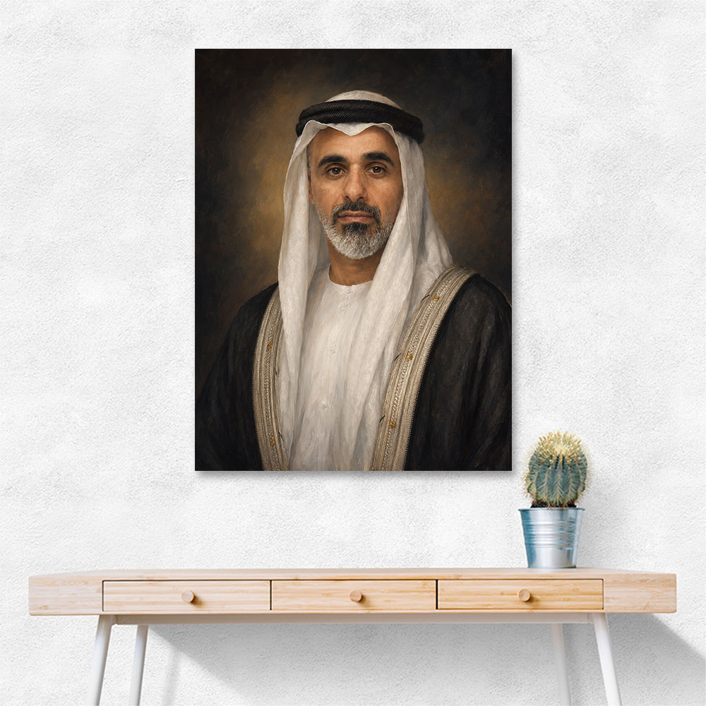 Sheikh Khaled bin Mohamed bin Zayed Al Nahyan Classic Royal Portrait