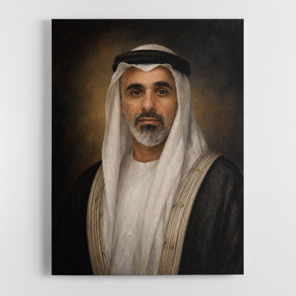 Sheikh Khaled bin Mohamed bin Zayed Al Nahyan Classic Royal Portrait